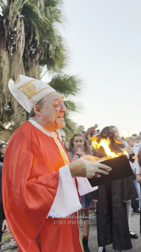 Bishop zombie with a burning book